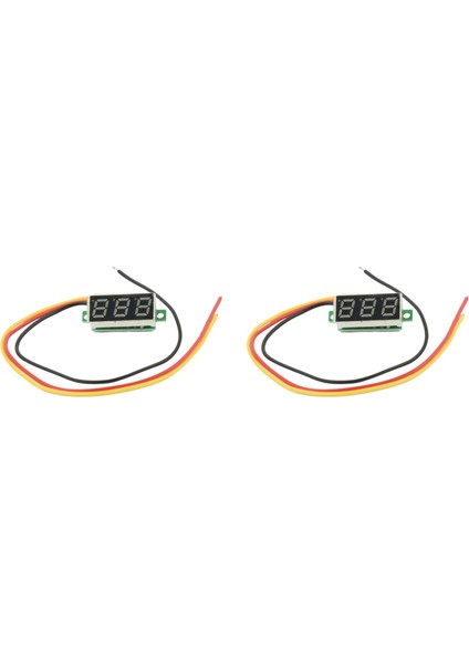 2x Mini Dijital Voltmetre Dc 0-100V LED Panel Gerilim Ölçer 3 Telli Kırmızı (Yurt Dışından)