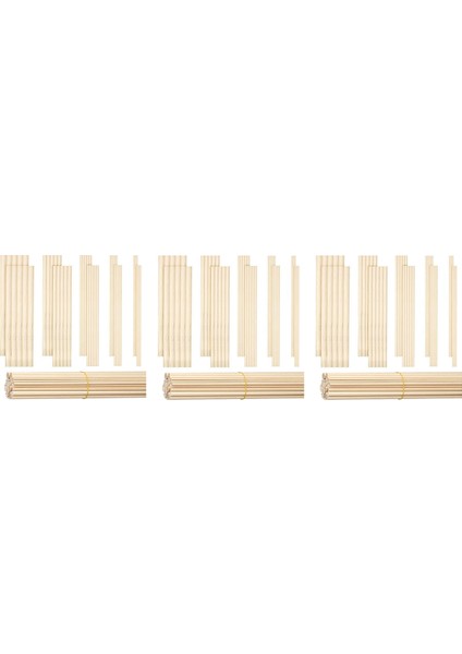 300 Parça Dübel Çubukları Ahşap Dübel Çubuk Zanaat Ahşap 1/8,3/16,1/4,5/16,3/8x6 Inç Çubuklar Crafting Dıy Düğün Şerit Değnek (Yurt Dışından)