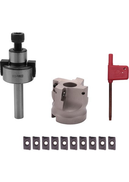 C12 FMB22 + 400R Sağ Açı Omuz Yüz Freze Kesici 50MM + 10 Adet APMT1604 Karbür Uçlar Anahtarı ile Freze Aracı (Yurt Dışından) modelleri