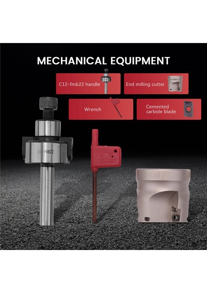 C12 FMB22 + 400R Sağ Açı Omuz Yüz Freze Kesici 50MM + 10 Adet APMT1604 Karbür Uçlar Anahtarı ile Freze Aracı (Yurt Dışından) indirimleri