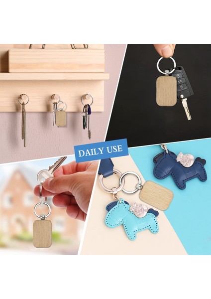 10 Paket Boş Ahşap Anahtarlık Bitmemiş Ahşap Kolye Boşlukları Anahtarlıklar ile Etiketleri Için Dıy Anahtar Zanaat Malzemeleri (Yurt Dışından)