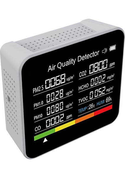 9 In1 Hava Kalitesi Monitör Metre Karbon Dioksit Dedektörü Tvoc Hcho Pm2.5 Pm1.0 PM10 Sıcaklık Nem Algılama (Yurt Dışından)