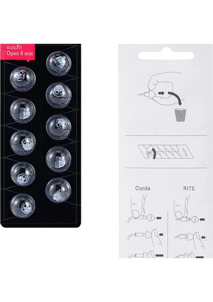 Minifit Açık Havalandırmalı Kubbeler Için Işitme Cihazı Kubbeleri: 4 Paket (8 Mm), Işitme Cihazı Malzemeleri Için Evrensel Kubbeler (Yurt Dışından)