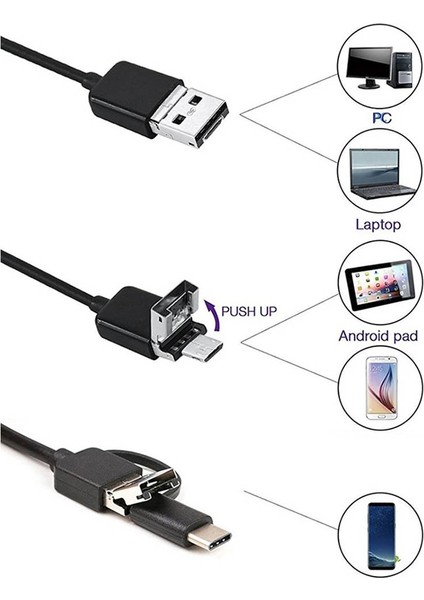 Otg Android Telefon Için USB Endoskop Tip C Borescope 7mm Muayene Yılan Kamera, 3.5m Yumuşak Kablo (Yurt Dışından)