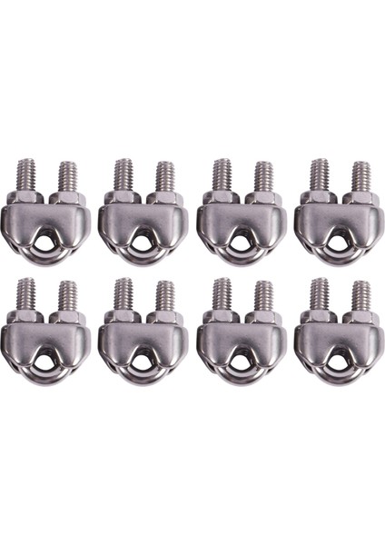8 Adet Paslanmaz Çelik Kablo Klipsi Eyer Kelepçesi Halatlar Için 0.3 cm 3mm Tel (Yurt Dışından)