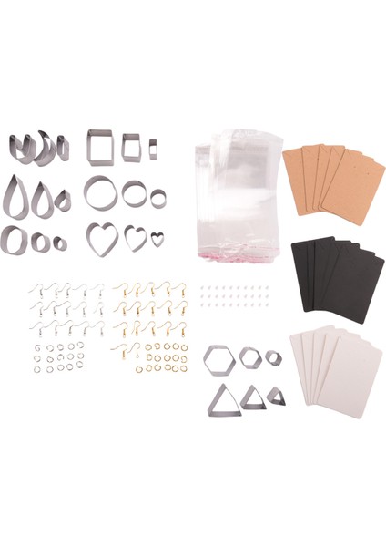 24 Adet Polimer Kil Kesiciler, 10 Şekiller Kil Kesiciler Küpe Kartları, Küpe Kancaları, Takı Yapımı Için (Yurt Dışından)