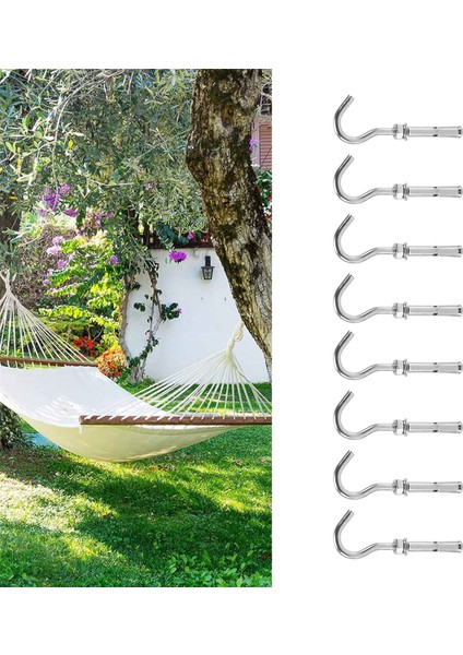 Genişletme Kancası M6 M8 Açık Fincan Kancası Genişletme Cıvataları Duvar Beton Tuğla Için Ağır Hizmet Kancası 304 Paslanmaz Çelik Paket 12 (Yurt Dışından)