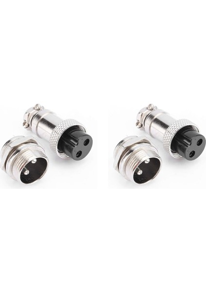 2x GX16 Havacılık Konektörü 2-Pin 400 V Vida Tipi Erkek ve Dişi Butt Kablo Konektörü Havacılık Fişi Soketli Konnektör (Yurt Dışından)