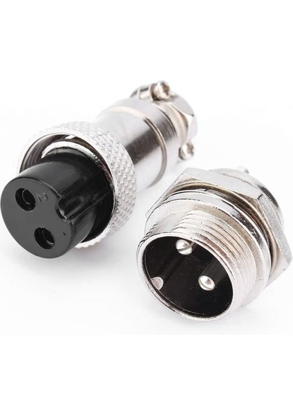 2x GX16 Havacılık Konektörü 2-Pin 400 V Vida Tipi Erkek ve Dişi Butt Kablo Konektörü Havacılık Fişi Soketli Konnektör (Yurt Dışından)