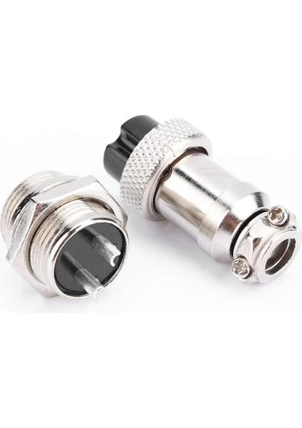 2x GX16 Havacılık Konektörü 2-Pin 400 V Vida Tipi Erkek ve Dişi Butt Kablo Konektörü Havacılık Fişi Soketli Konnektör (Yurt Dışından)