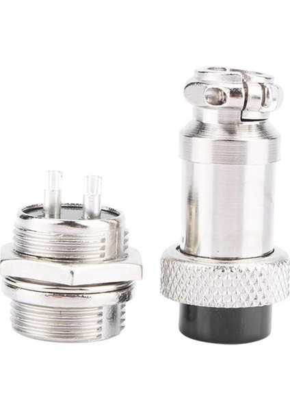 2x GX16 Havacılık Konektörü 2-Pin 400 V Vida Tipi Erkek ve Dişi Butt Kablo Konektörü Havacılık Fişi Soketli Konnektör (Yurt Dışından)