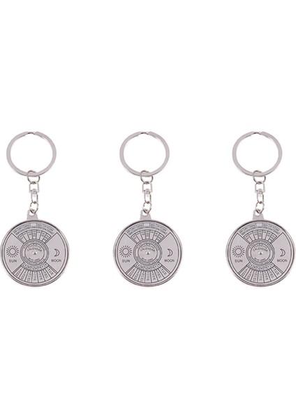 3x Sürekli Takvim Anahtarlık Anahtarlık Benzersiz Metal Anahtarlık Yüzük 50 Yıl Yeni Sıcak (Yurt Dışından)