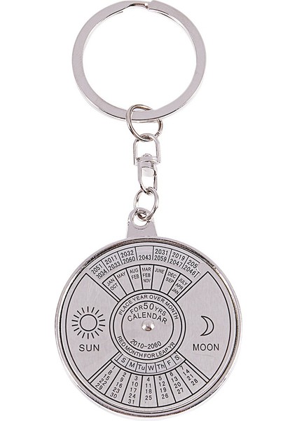 3x Sürekli Takvim Anahtarlık Anahtarlık Benzersiz Metal Anahtarlık Yüzük 50 Yıl Yeni Sıcak (Yurt Dışından) modelleri