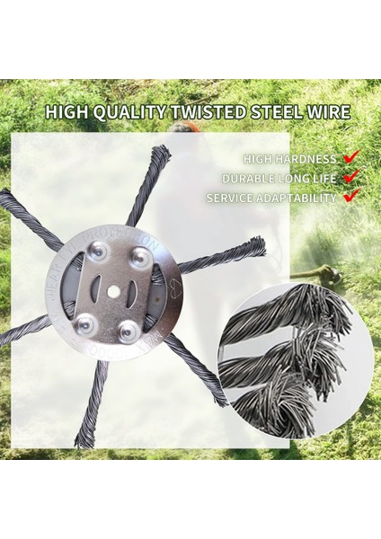 6 Inç Çelik Tel Çim Düzeltici Kafaları, Düzeltici Kafa Çim Strimmer Çelik Tel Tekerlek Biçme Ot Fırça Kesici (Yurt Dışından) indirimleri