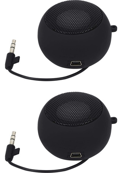 Aux Girişi Kablolu 3,5 mm Kulaklık Jakı ile 2x Mini Hoparlör Taşınabilir Şarj Edilebilir Seyahat Hoparlörü (Yurt Dışından)