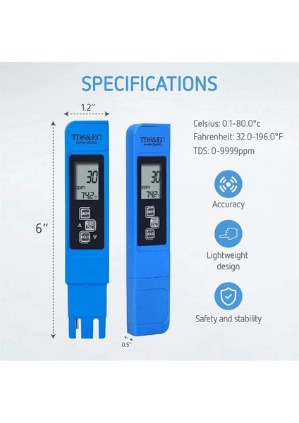 6 Paket Ph Ölçer Tds Ppm Ölçer ve 3'ü 1 Arada Toprak Ph Test Cihazı Ph/ec Ev, Bahçe, Çim, Çiftlik Için Dijital Kit (Yurt Dışından) modelleri