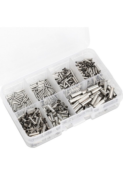 1200 Adet 0.5mm2-6mm2 22-10 Awg Yalıtımsız Tel Konektörü Yüksük Elektrik Kablo Terminali Bakır Kalaylı (Yurt Dışından)