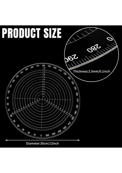 2 Adet 300 mm 12 Inç Yuvarlak Merkez Bulucu Pusula Şeffaf Akrilik Pusula Aracı Çizim Daireleri Merkezi Bulucu (Yurt Dışından) fırsatları