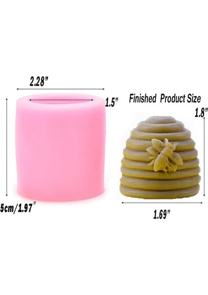 4 Paket Arı Mum Kalıpları Ev Yapımı Balmumu Mum Için Silikon Arı Kalıp, Mini Sabun (Yurt Dışından)