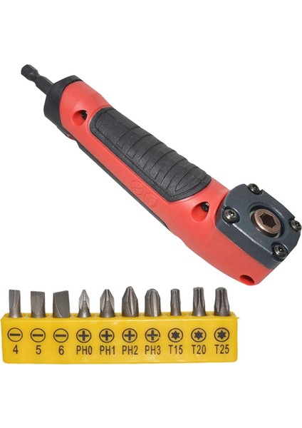 1/4 Direksiyon Köşe Matkap Elektrikli Tornavida 10 Toplu Sağ Açılı Köşe Operasyon Aracı (Yurt Dışından)