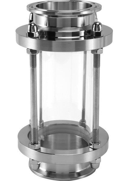 Kelepçe Uçlu Hat Içi Gözetleme Camı, Akış Sıhhi Düz Gözetleme Camı SUS316 2 Inç Üçlü Kelepçe Tipi (Akış Borusu Od 51MM) (Yurt Dışından)