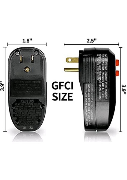 2x Gfcı Yedek Fiş Düzeneği 3 Uçlu 15A 3 Telli Topraklama Arızası Devre Kesici Rcd Koruması Abd Fişi (Yurt Dışından)