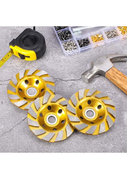 3 Adet Turbo Sıralı Elmas Taşlama Fincan Tekerlek Beton Turbo Fincan Disk Öğütücü Beton Duvarların Kumu, Zeminler (Yurt Dışından)