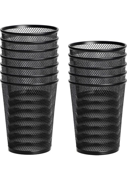 4,3 Inç x 3,6 Inç Masa Için Kalem Tutucu 6 Paket Örgü Metal Kalem Bardak Kalem Bardak (Siyah) (Yurt Dışından)