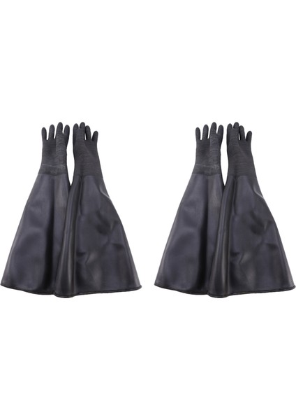 4x Kauçuk Siyah Kumlama Eldiveni Şerit Aşındırıcı Kumlama Eldiveni Kumlama Kabini Için 65X30CM (Yurt Dışından)