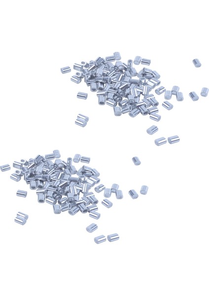 200 Adet 1mm Çelik Halat Alüminyum Yüksük Kollu Gümüş Ton (Yurt Dışından)