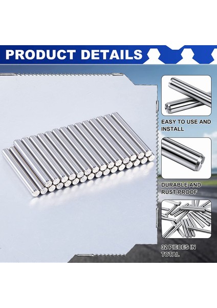 32 Adet 5 mm x 40 mm Raf Destekleri Mandal Raflar Dübel Pimleri Paslanmaz Çelik Raf Pimleri Metal Kitaplık Mandalları Desteği (Yurt Dışından)