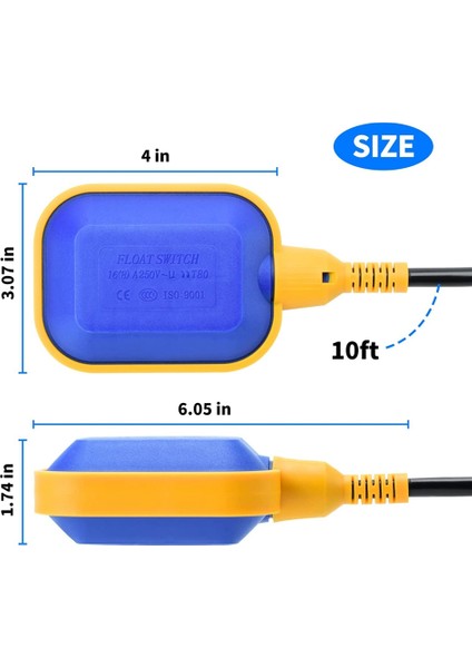 Drenaj Pompası Için Şamandıra Anahtarı Kanalizasyon Havuzu Gölet Için Mükemmel 10FT Güç Kablosu ile Su Tankı Için Bağlı Şamandıra Anahtarı (Yurt Dışından) fırsatları