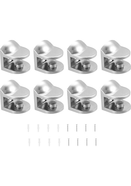 4 Adet Cam Raf Desteği Duvara Monte Ayarlanabilir Braketler Balık Ağzı Tipi Cam Kelepçesi 8-10MM Kalınlığında Cam (Yurt Dışından)