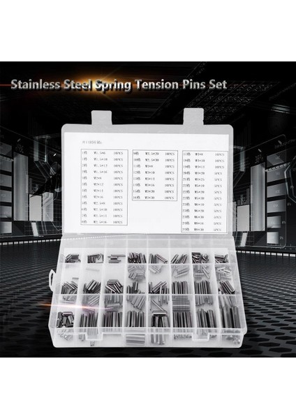 280 Adet Paslanmaz Çelik Yaylı Pimi Gerginlik Elastik Silindirik Kamalı Pim Seti M1.5 M2 M2.5 M3 M5 M6 M8 Dübel (Yurt Dışından) fırsatları