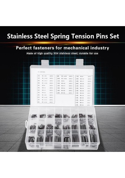 280 Adet Paslanmaz Çelik Yaylı Pimi Gerginlik Elastik Silindirik Kamalı Pim Seti M1.5 M2 M2.5 M3 M5 M6 M8 Dübel (Yurt Dışından) indirimleri