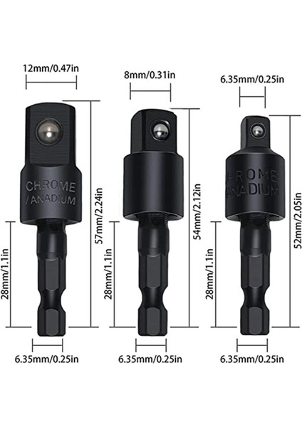 4'ü 1 Arada Darbeli Matkap Uzatma Çubuğu 360° Dönebilen Darbe Sınıfı Soket Adaptör Seti Altıgen 105 Derece Açılı Matkap (Yurt Dışından)