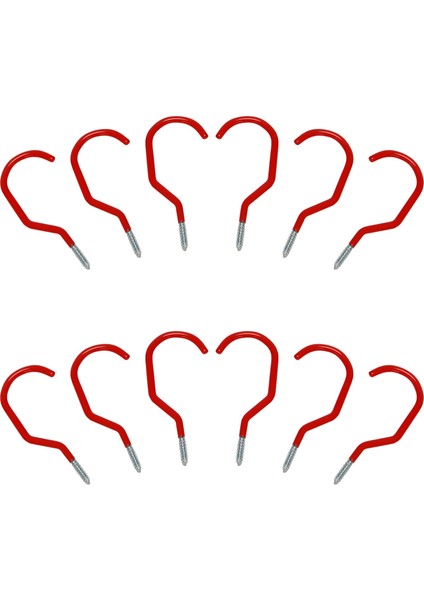 Bisiklet Kancaları, Ağır Hizmet Bisiklet Depolama Kanca Seti, Yardımcı Depolama Askıları Plastik Duvara Montaj/tavan Kırmızı 12'li Paket (Yurt Dışından)