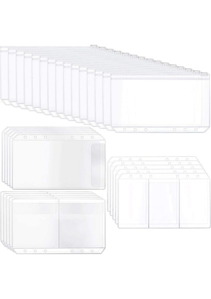 A6 Boyutu Gevşek Yaprak Çanta Cepler Bağlayıcı Fermuar Klasörleri Dizüstü Yedekler Dolgu Organizatör Su Geçirmez Pvc Kese Iş Çantası (Yurt Dışından)