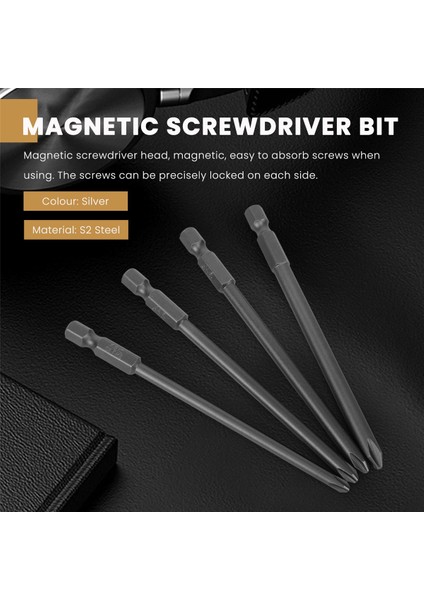 16 Adet Uzun Manyetik Tornavida Uçları Seti Oluklu + + Altıgen + Torx Matkap Ucu Seti 1/4 Inç Hex 100MM Uzunluk (Yurt Dışından)