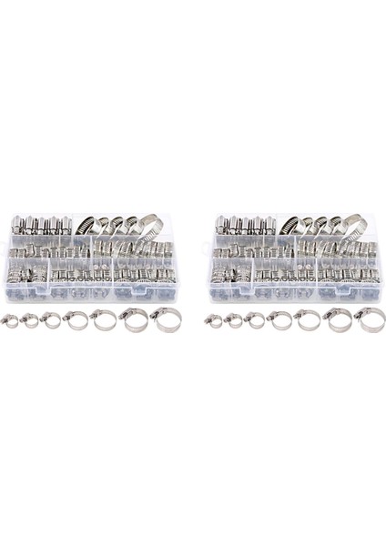 120 Parça Hortum Kelepçe Seti, 201 Paslanmaz Çelikten Yapılmış 8-38 mm Boru Kelepçeleri, 7 Boyutta Hortum Kelepçeleri, Hortum Bağları, Borular Için (Yurt Dışından)
