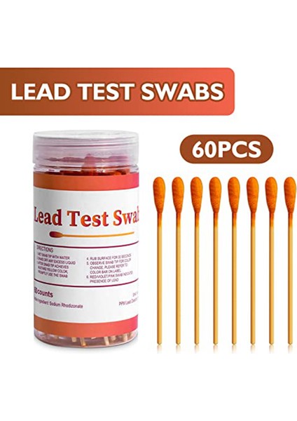 Kurşun Boya Test Çubukları Seti: 60 Adet Kurşun Test Seti Çubukları, Ev Tipi Kurşun Test Kiti, Kurşun Kontrol Çubukları, Kurşun Test Şeritleri (Yurt Dışından)