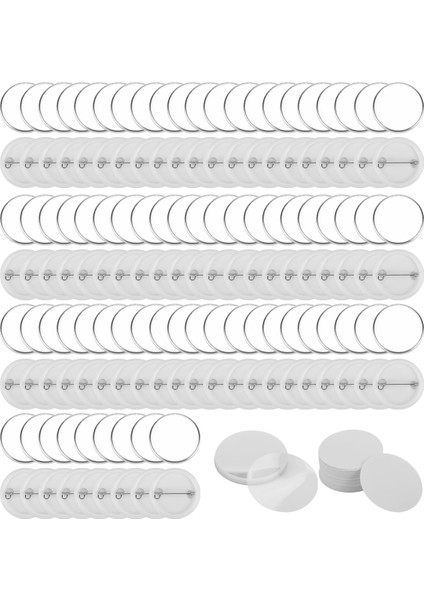 300 Takım 32MM/1.25 Inç Boş Düğme Rozeti Parçaları Düğme Makinesi Için 58MM Düğme Parçaları, Dairesel Rozet Boş Düğme Pimleri (Yurt Dışından)