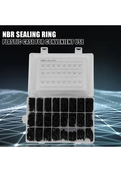 1200 Adet Nbr Conta Halkası Kiti Kalınlığı 1.5mm 2.4mm 3.1mm Nitril Nbr O-Ring Conta Sızdırmazlık Halkası (Yurt Dışından)