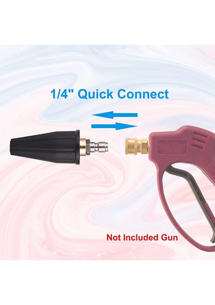 Basınçlı Yıkama Uçları Turbo Nozul, 1/4 Inç Hızlı Bağlantı 2000 Psı ile Döner Basınçlı Yıkama Nozulu, Orifis 2,5 (Yurt Dışından) fiyatları