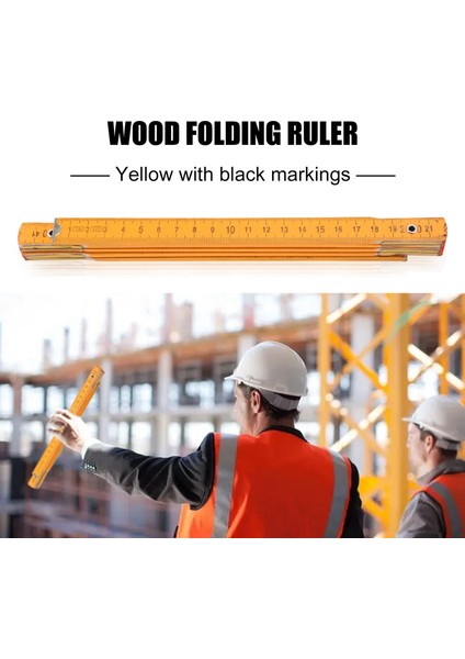 Taşınabilir Marangoz Ahşap Katlanır Cetvel 100CM/39INCH (Yurt Dışından)