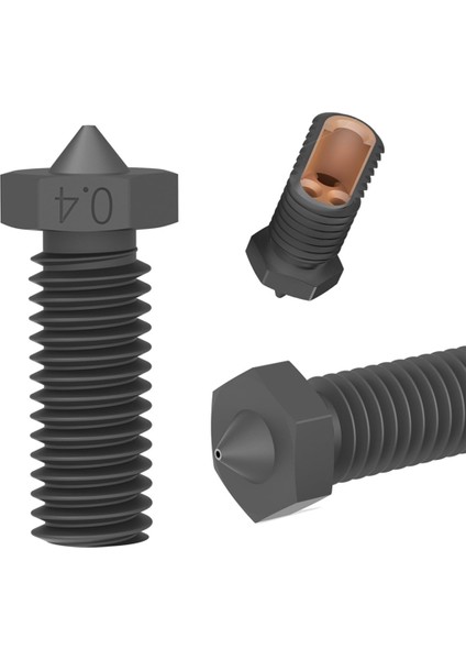 2 Adet Cht Volkan Nozulu Sertleştirilmiş Çelik, 0.4mm Yüksek Akış Volkan Hotend Ekstruder Nozulları (Yurt Dışından)
