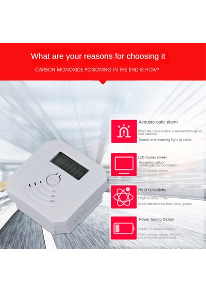 Karbon Monoksit Dedektörü 2 Paket, LCD Dijital Ekran ve Sesli Uyarı ile Co Gaz Monitör Alarmı, Co Alarmı (Yurt Dışından)