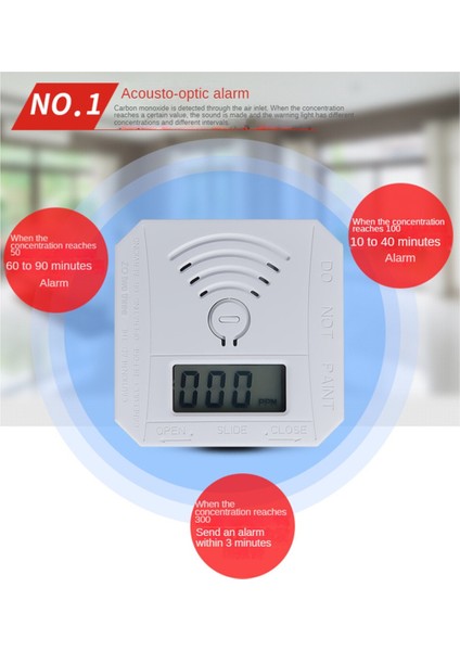 Karbon Monoksit Dedektörü 2 Paket, LCD Dijital Ekran ve Sesli Uyarı ile Co Gaz Monitör Alarmı, Co Alarmı (Yurt Dışından)