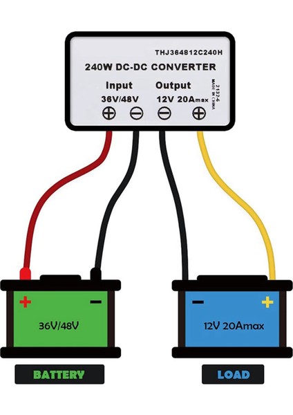 3x Dc 36V/48V 12V 20A Dönüştürücü Gerilim Dc Regülatör Redüktör Buck Trafo Dönüştürücü Güç Sigortalı (Yurt Dışından)