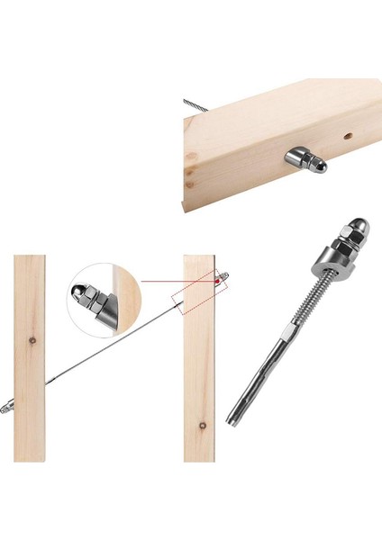 T316 Paslanmaz Çelik 1/4 Inç 30 Derece Açı Eğimli Yıkayıcı 1/8 Inç Ila 3/16 Inç Güverte Kablo Korkuluk Kiti/donanım Ahşap/metal/alüminyum Direkler Dıy Korkuluk (10 Adet) (Yurt Dışından) fırsatları